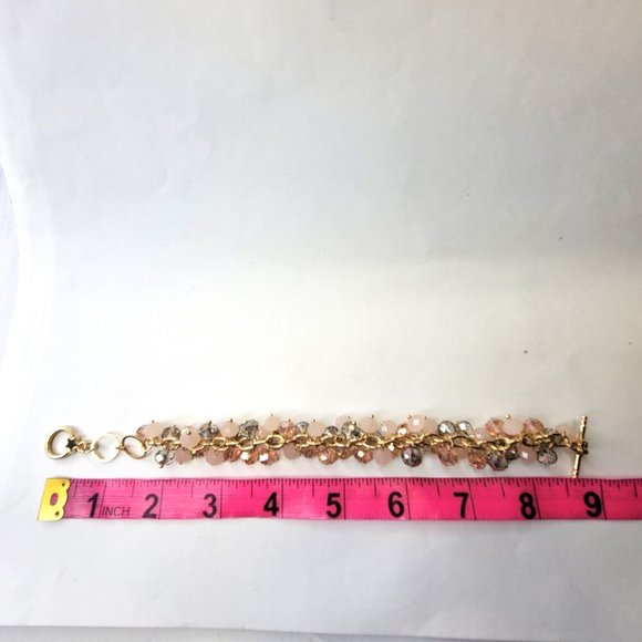 Opalescent Pink Bracelet Bead Clusters Charm Bracelet - Picture 5 of 9